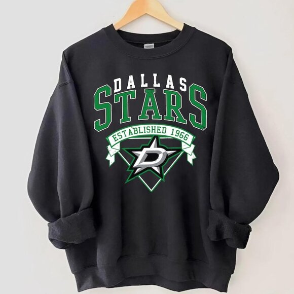 Other - Dallas Stars Sweatshirt, Vintage Style Dallas Hockey Crewneck, Retro Dallas Star